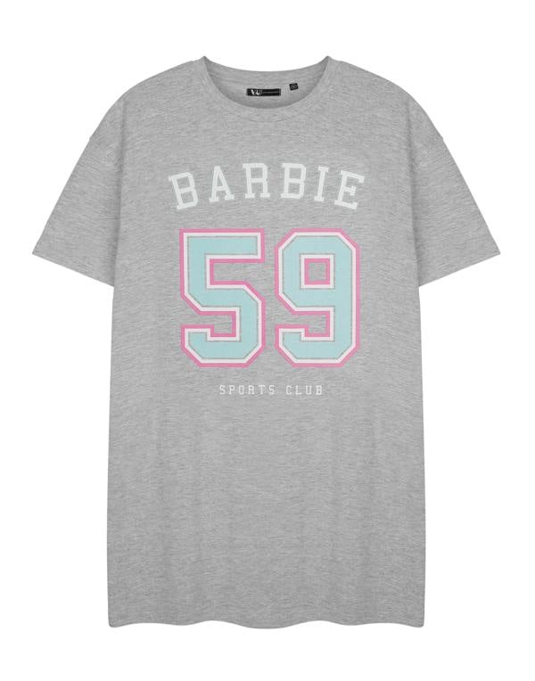 Barbie Womens Grey 59 Night Dress Short Sleeve Nightdress