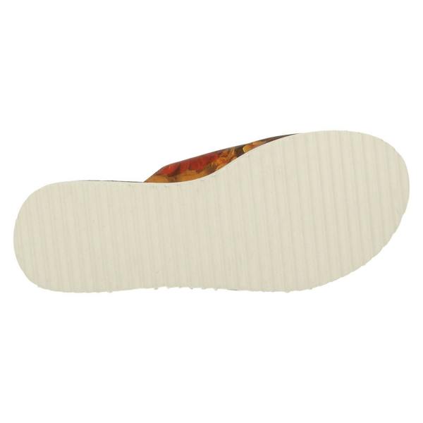 Down to Earth Ladies Down To Earth Twin Strap Leaf Design Mules