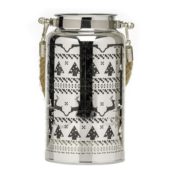 16cm Christmas Decorated Jar Table Skandi Design Silver Lantern image 3