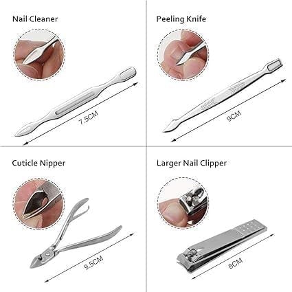 Dragodirect 19-Piece Stainless Steel Manicure and Pedicure Kit Professional Grooming