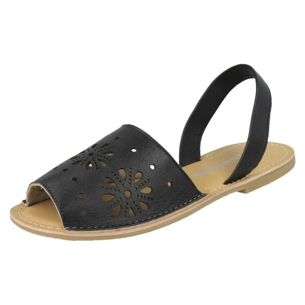 Leather Collection Ladies Leather Collection Flower Design Mules