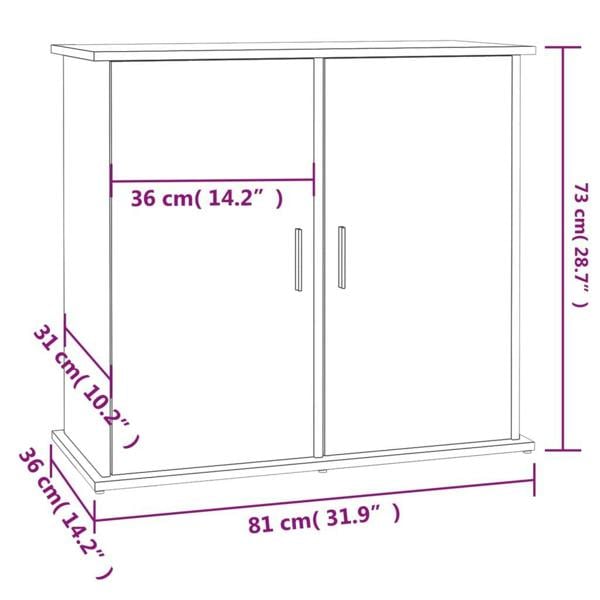 Berkfield Aquarium Stand Sonoma Oak 81x36x73 cm Engineered Wood