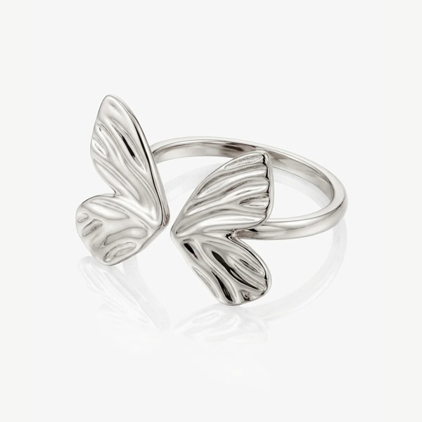 MUCHV Textured Butterfly Ring - Adjustable