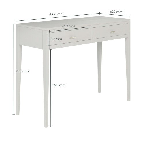 Wyld Haus Valencia Mist Grey Wood Grain 2 Drawer Desk
