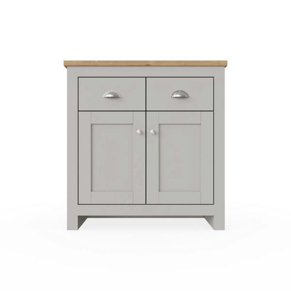 Timber Art Design Lisbon Compact 2 Door 2 Drawer Sideboard Storage Cabinet Cupboard