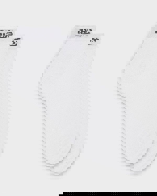 BOSS Orange 2-Pack Mens Short Socks with Logo Cuffs - White 100 - CHO - Designer Mens Socks