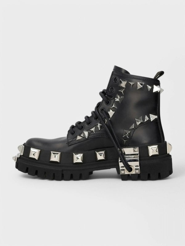Dolce & Gabbana Studded Combat Boots Lace - Up Black - Supplied FashionDolce & Gabbana