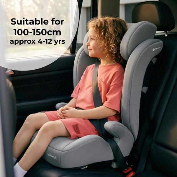 My Babiie MBCS23 High-Back Booster R129 Car Seat with ISOFIX - Grey