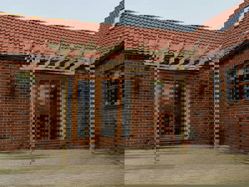 Arbor Garden Solutions Wall Mounted Wooden Pergola Kit - Orchid Design