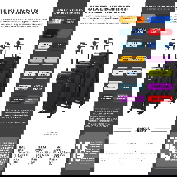 Rock Parker - Suitcase Lightweight Expandable 4 Spinner Wheels