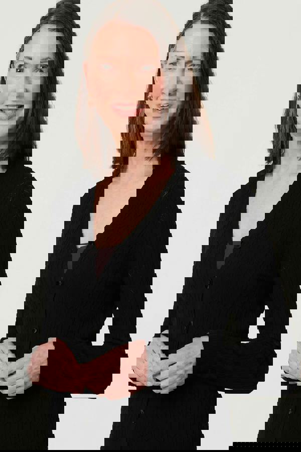 Black | Heart Textured Slim Long Sleeve Cardigan