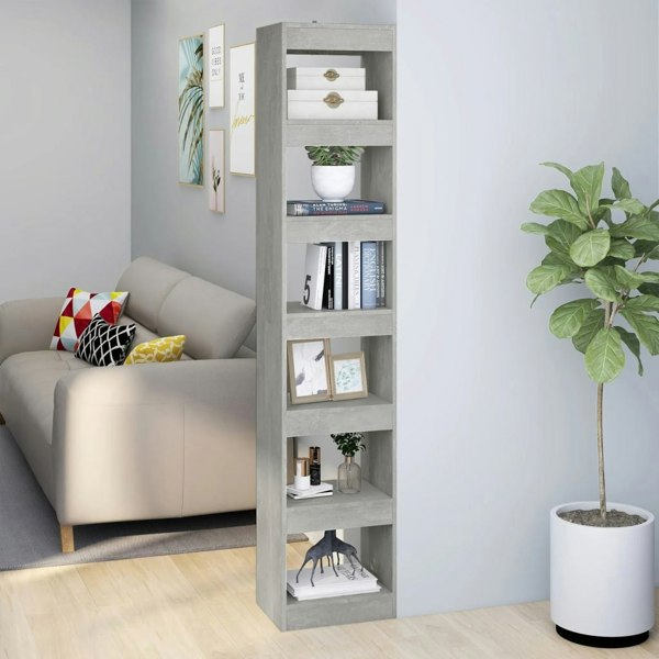 Berkfield Book Cabinet/Room Divider Concrete Grey 40x30x198 cm