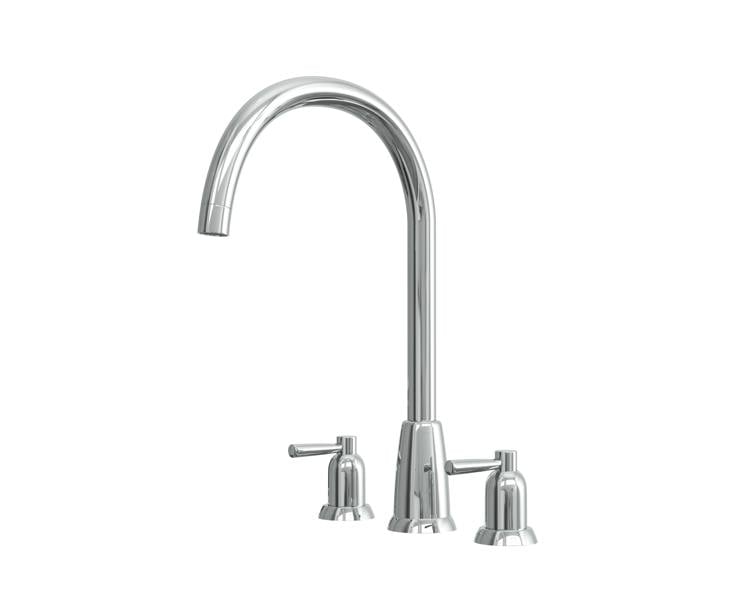 Flode Narvik | Dual Lever 3 Hole Kitchen Tap | Chrome Finish