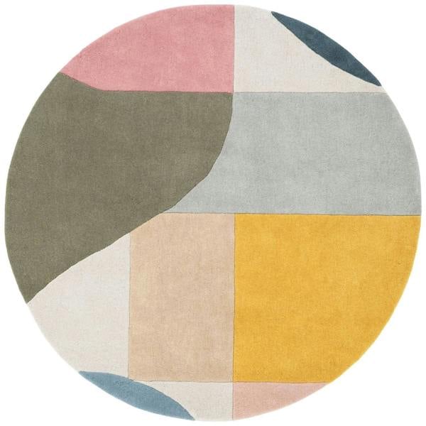 Ted Baker Wool Multicolour Rug, underfloor heating, thick pile, abstract geometry design, hand-crafted rug.