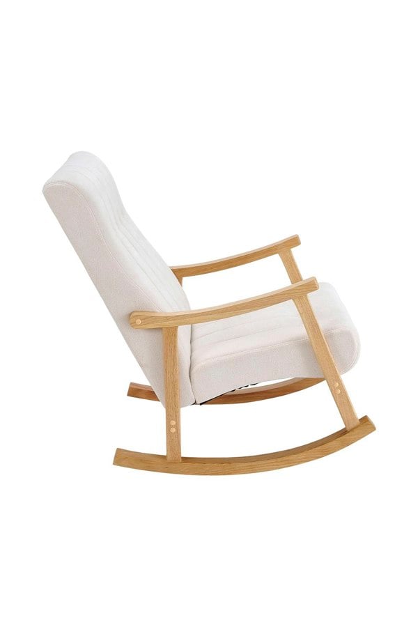 Living and Home Velvet Upholstered Tufting Rocking Chair