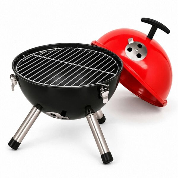 Smart Living Mini Kettle Charcoal BBQ 30cm – Red