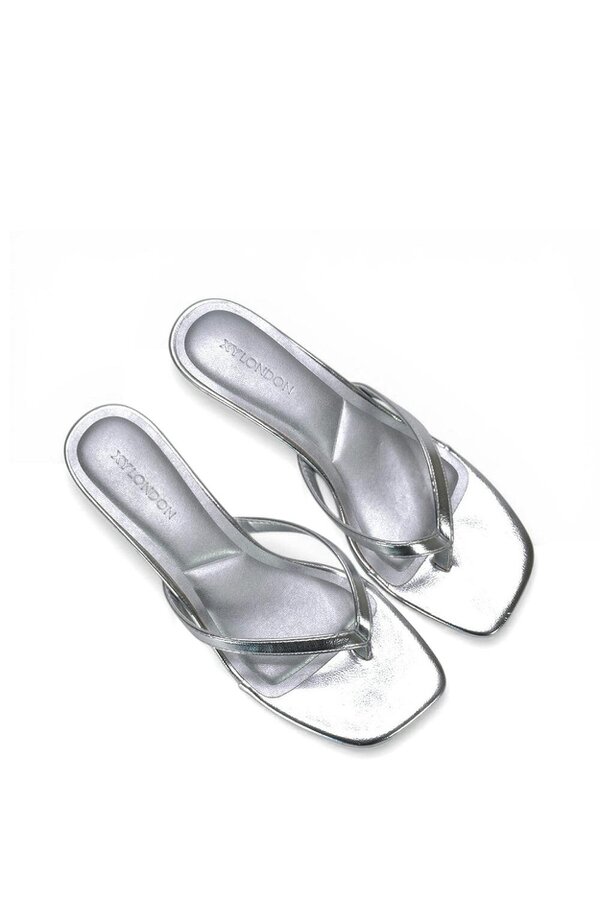 XY LONDON Slip On Flip Flop Kitten Heel Mule Heeled Sandals