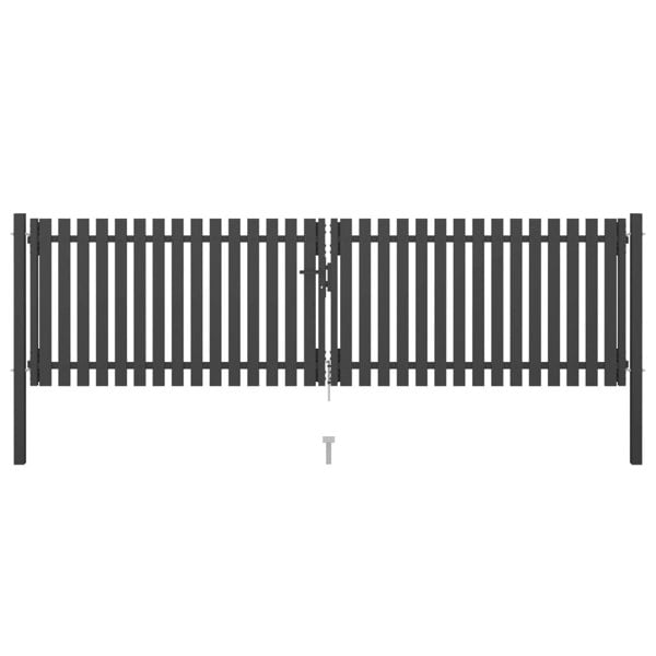 Berkfield Garden Fence Gate Steel 4x1.25 m Anthracite