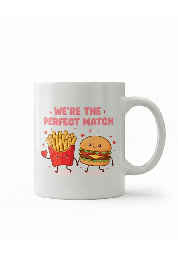 Dyzi We’re The Perfect Match Printed Ceramic Mug Valentine’s Day Gift
