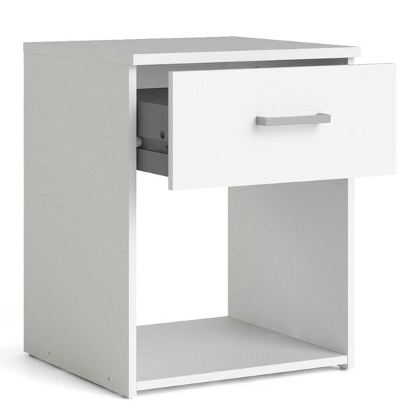 Wyld Haus Munich White Wooden Bedside Table 1 Drawer