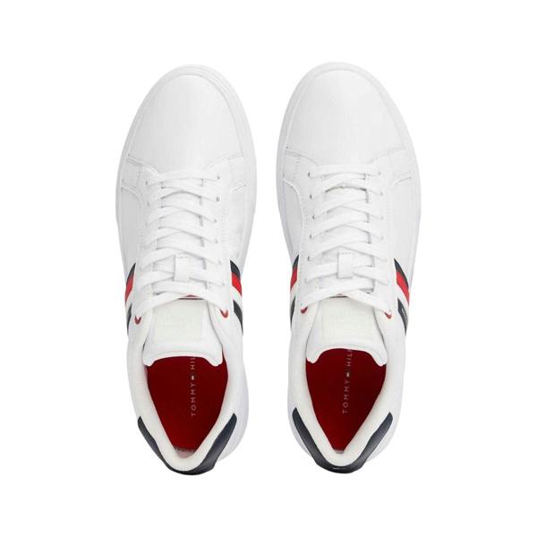 Tommy Hilfiger Mens Essential Leather Cupsole Trainers - White - 