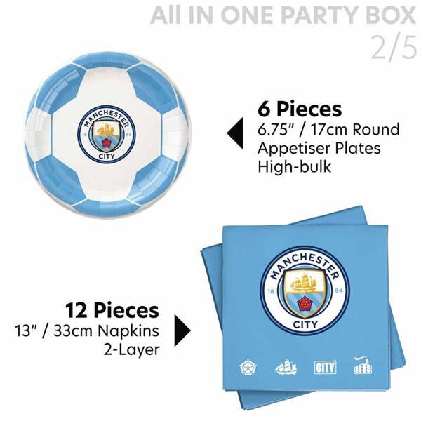 Manchester City FC All in One Party Box Set, Kitchen Accessories, Sports, Gift