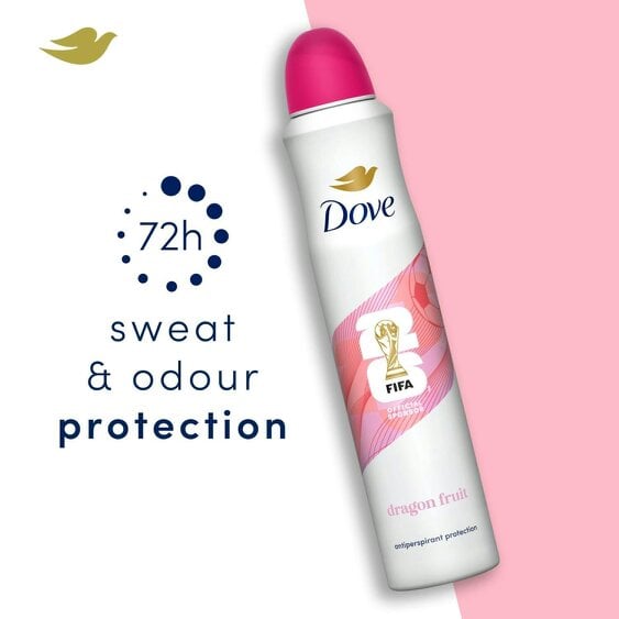Dove Antiperspirant Deodorant Dragon Fruit FIFA Edition, 72H Protection 12x200ml