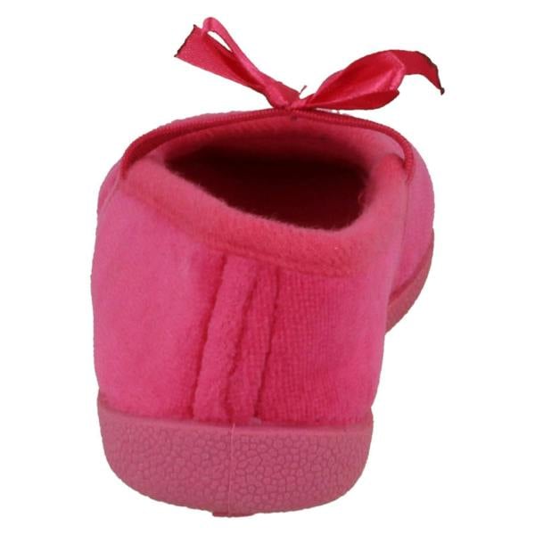 Spot On Infant Girls Spot On Slippers with Butterfly Stitching
