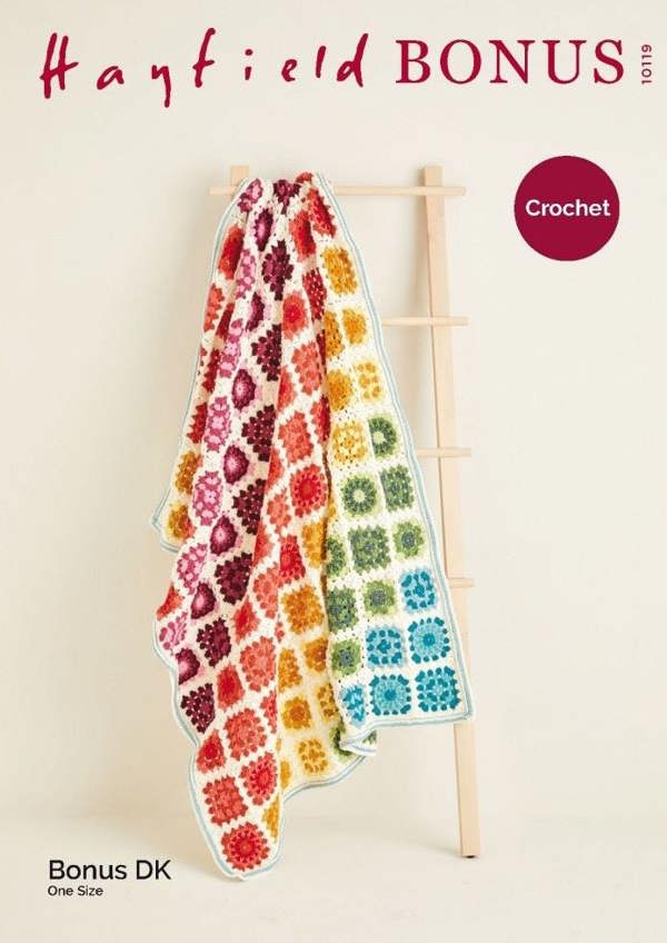 Hayfield Bonus DK Crochet Pattern 10119, Blankets One Size