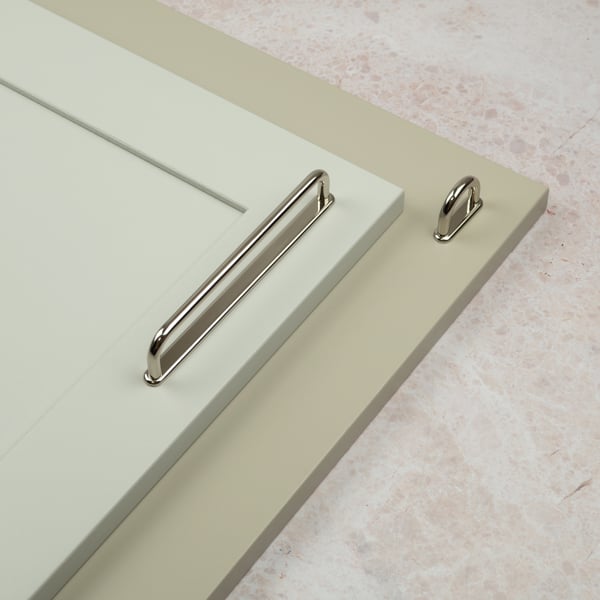 Handle & Home Bright Nickel  Loop Cabinet Handles with Backplate