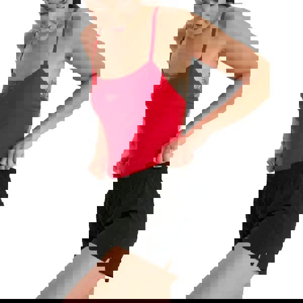 Speedo womens essential watershort black with red strappy tank top