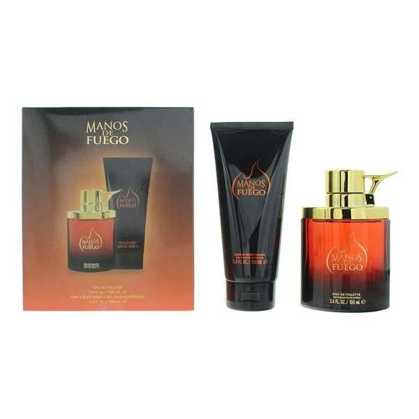 Manos De Fuego Caliente Eau de Toilette 100ml + Hair & Body Wash 150ml Gift Set for Him