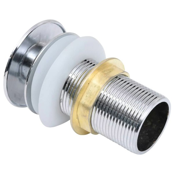 Berkfield Push Drain with Overflow Function Silver 6.4x6.4x9.1 cm