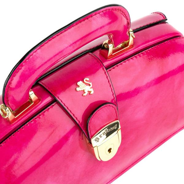 Embassy London Gazelle - Pink - Top handle bag with key lock in pink smooth genuine leather