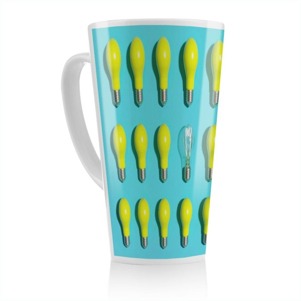 Benjamin Tate Design Yellow Bulbs Latte Mug