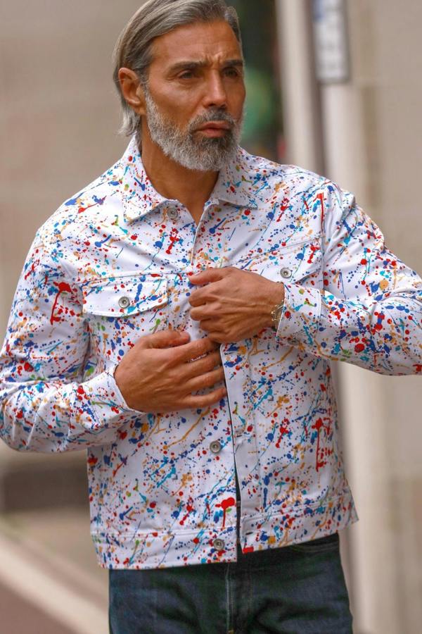 SPLASH SHACKET - Premium Men's Patterned Shirt by Claudio Lugli | Bold Design, Tailored Fit, Best Printed Shirts