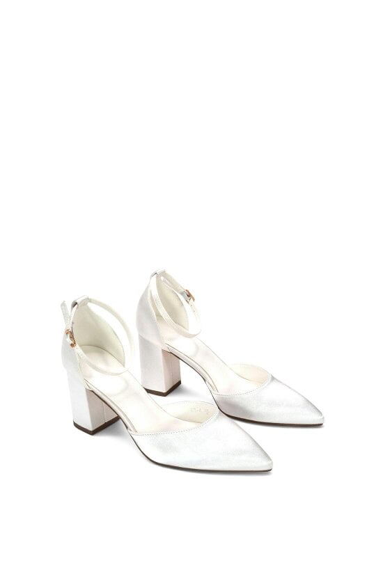 XY LONDON Ankle Strap Block Heel Court Shoes