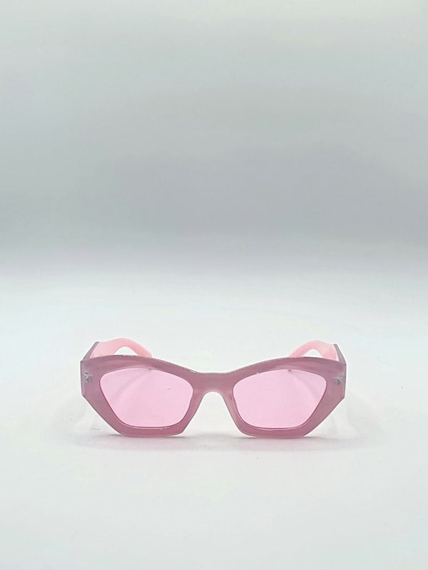 SVNX Angular Framed Sunglasses in Pink