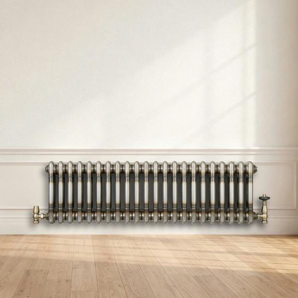 Monstershop Traditional 2 Column Radiator - 300 x 1010mm - Raw Metal