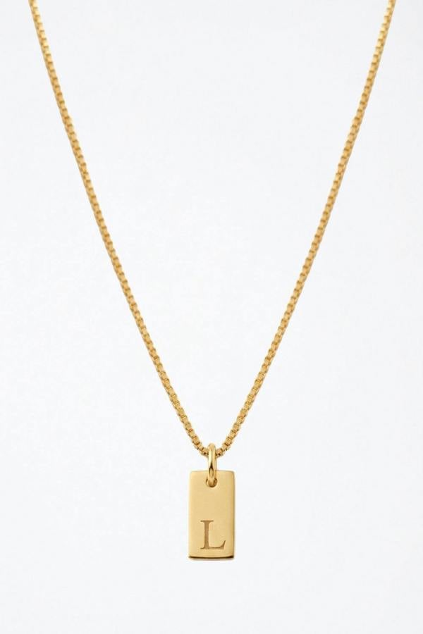 Serla Initial Pendant Gold Plated Necklace Letter L
