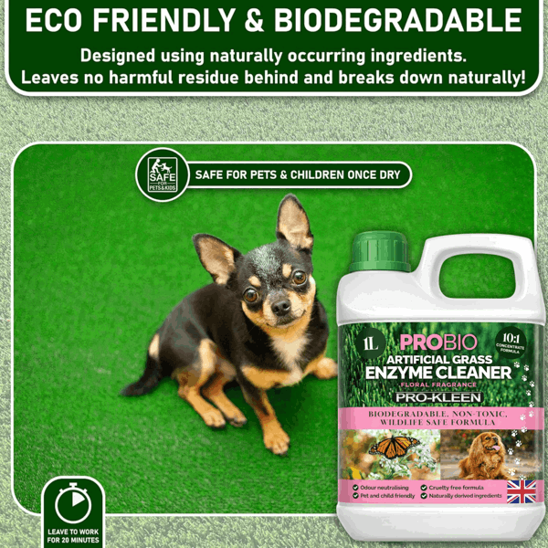 ProKleen Pro-Kleen ProBio Artificial Grass Cleaner Probiotic Based Deodoriser Odour Eliminator Floral 1L