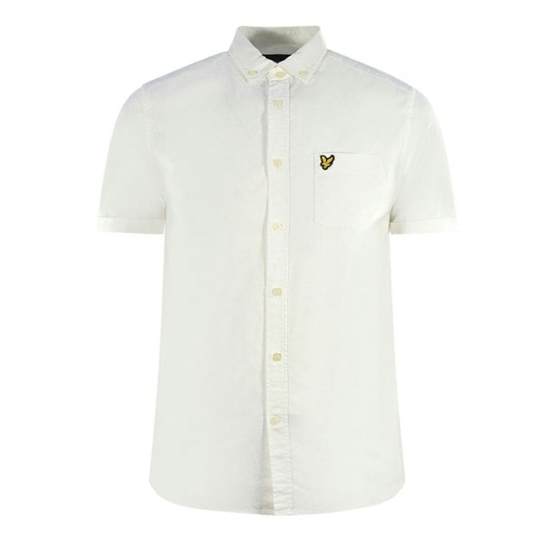 Lyle & Scott Short Sleeved Casual Oxford Shirt - White