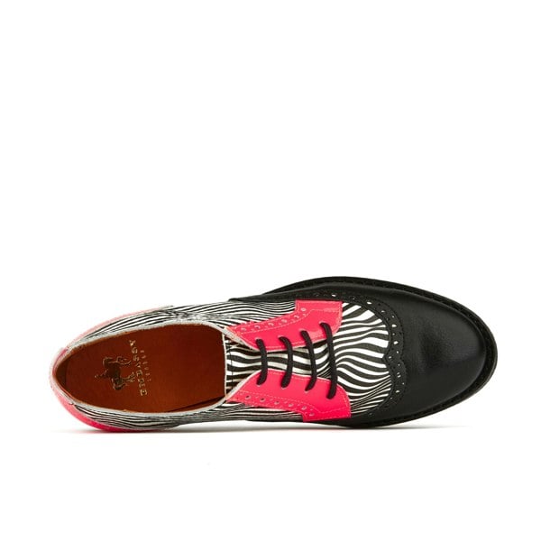 Embassy London The Artist - Optical Zebra - Womens Italian leather shoe with rubber sole and broguing