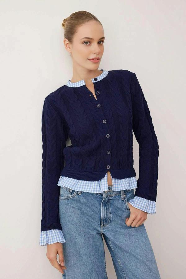 WOVCOR Garni Collar Detailed Knitwear Cardigan