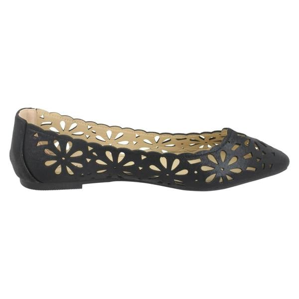 Spot On Ladies Spot On Flower Cut Out Ballerinas F80390