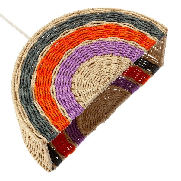 Multi Coloured Rainbow Stripes Childrens Ceiling Pendant Light Shade Image 4