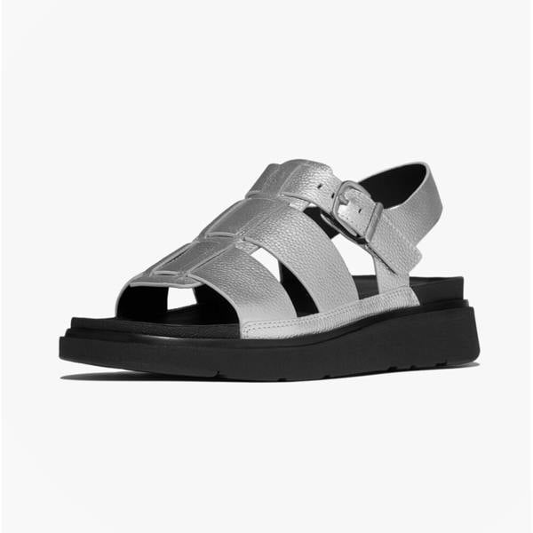 FitFlop FitFlop GEN-FF TUMBLED Womens Ankle Strap Sandals Silver