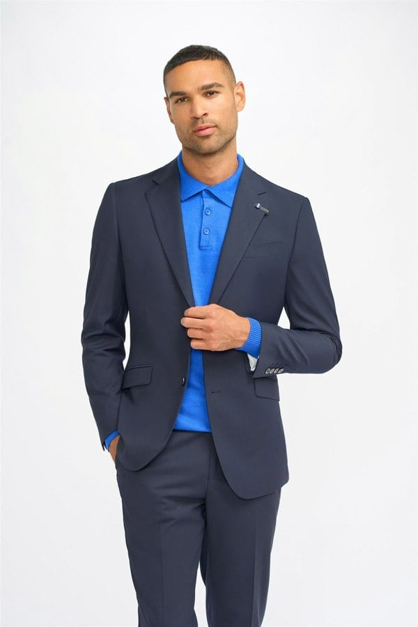 House of Cavani Malibu Navy Regular Blazer