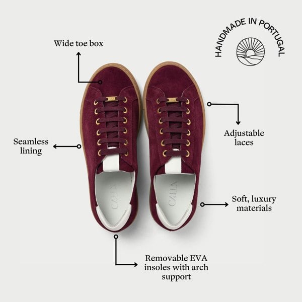 Calla Shoes Star - Cherry Suede Wide Fit Trainers