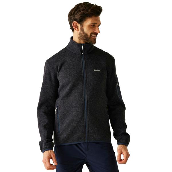 Regatta Mens Newhill Marl Full Zip Fleece Jacket - Navy - 